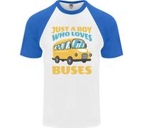 Solo Un Ragazzo Che Ama Gli Autobus Maglietta Baseball S/S Uomo