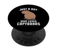 Solo un ragazzo che ama i capybaras PopSockets PopGrip Adesivo