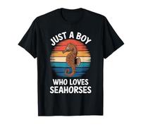 Solo Un Ragazzo Che AMA i cavallucci marini Ocean Vintage Sea Horse Lover Maglietta