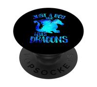 Solo un ragazzo che ama i draghi Tema Galaxy Dragon Cool Boys PopSockets PopGrip Adesivo
