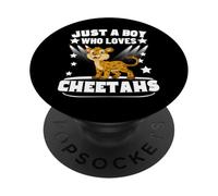 Solo un ragazzo che ama i ghepardi divertenti ghepardi PopSockets PopGrip Adesivo
