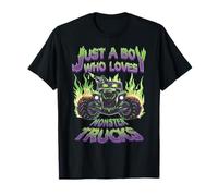 Solo un ragazzo che ama i Monster Truck Funny Truck per bambini Maglietta