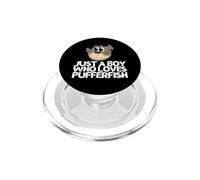 Solo un ragazzo che ama i pesci palla divertenti PopSockets PopGrip per MagSafe