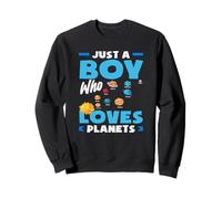 Solo Un Ragazzo Che AMA i Pianeti Astronomia Spazio per Bambini Felpa