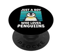 Solo un ragazzo che ama i pinguini Ragazzi divertenti che PopSockets PopGrip Adesivo