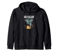 Solo Un Ragazzo Che AMA i Tornado Weather Storm Tornado Chaser Felpa con Cappuccio