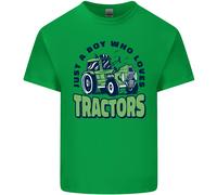 Solo Un Ragazzo Che Ama I Trattori Maglietta Per Bambini E Bambine
