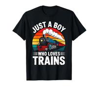 Solo un ragazzo che ama i treni Locomotiva a vapore retrò Maglietta