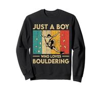 Solo Un Ragazzo Che AMA Il Boulder Divertente Rock Climbing Kid Felpa