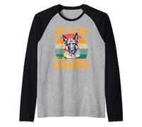 Solo Un Ragazzo Che AMA Il Cane da Pastore Belga retrò per Uomini Bambini Maglia con Maniche Raglan