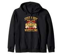 Solo Un Ragazzo Che AMA Il Wrestling - Wrestler Wrestle Grappling Felpa con Cappuccio
