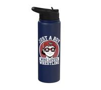 Solo un ragazzo che ama il wrestling - Wrestler Wrestle Grappling Stainless Steel Insulated Water Bottle