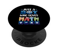 Solo un ragazzo che ama la matematica, numeri divertenti in stile cartone animato PopSockets PopGrip Adesivo