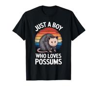 Solo Un Ragazzo Che AMA Opossum retrò Vintage Tramonto Opossum Maglietta