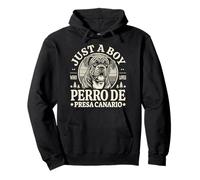 Solo un ragazzo che ama Perro de Presa Canario Retro Vintage Felpa con Cappuccio