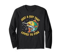 Solo Un Ragazzo Che AMA Pescare Pescatore Pescatore Regali Pesca Maglia a Manica