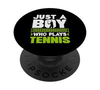 Solo un ragazzo che gioca a tennis divertente PopSockets PopGrip Adesivo