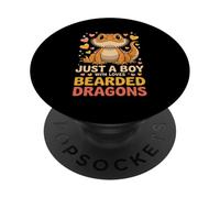 Solo un ragazzo con amori, draghi barbuti, cuori PopSockets PopGrip Adesivo