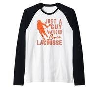 Solo Un Tipo Che AMA Il Lacrosse Frase Sportiva Maglia con Maniche Raglan