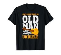 Solo Un Vecchio Che Suona Musicista di Ukulele Maglietta