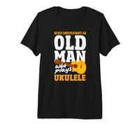 Solo Un Vecchio Che Suona Musicista di Ukulele Maglietta Premium