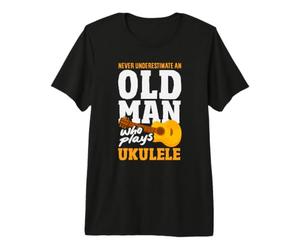 Solo Un Vecchio Che Suona Musicista di Ukulele Maglietta Premium