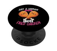 Solo una donna che ama le ali di pollo fritto PopSockets PopGrip Adesivo