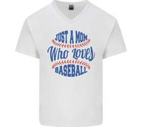 Solo Una Mamma Che Ama Il Baseball Maglietta In Cotone A V