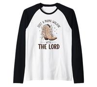 Solo Una Mamma Che Cammina con Il Signore Western Faith Art Maglia con Maniche Raglan