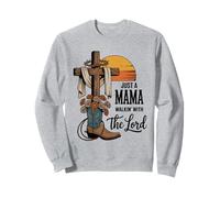 Solo una mamma che cammina con la maglietta Lord Western Cross Sunset Felpa