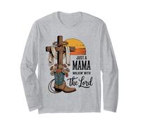 Solo una mamma che cammina con la maglietta Lord Western Cross Sunset Maglia a Manica