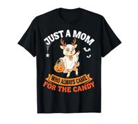 Solo Una Mamma veniva Sempre per Le Caramelle Halloween Ghost Deer Maglietta