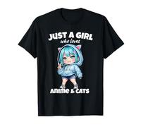 Solo Una Ragazza Che AMA Anime e Gatti Chibi Otaku Animals Maglietta