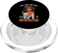 Solo una ragazza che ama anime e schizzi Afro Black Anime PopSockets PopGrip per MagSafe