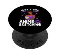 Solo una ragazza che ama anime e schizzi afro donne nere PopSockets PopGrip Adesivo