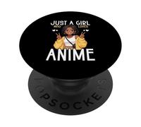 Solo una ragazza che ama anime Giappone Manga Otaku Anime nero PopSockets PopGrip Adesivo