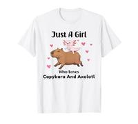 Solo una ragazza che ama Axolotl e Capybara Amante Ragazze Donne Maglietta