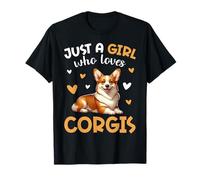 Solo una ragazza che ama Corgis Welsh Dog Lover Corgi Proprietario Maglietta