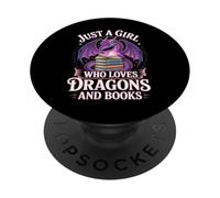 Solo una ragazza che ama draghi e libri Fantasy Dragon PopSockets PopGrip Adesivo