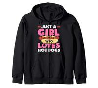 Solo una ragazza che ama gli amanti degli hot dog hot dog Felpa con Cappuccio