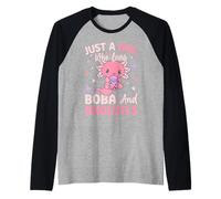 Solo Una Ragazza Che AMA Gli Axolotl Axolotl Cute Kawaii des Maglia con Maniche Raglan