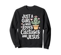 Solo Una Ragazza Che AMA i Cactus e Gesù Christian Felpa