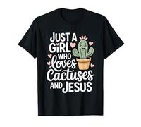 Solo Una Ragazza Che AMA i Cactus e Gesù Christian Maglietta
