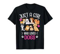 Solo una ragazza che ama i cani - Dog Lover Cute Puppy Mom Maglietta
