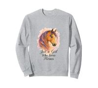 Solo Una Ragazza Che AMA i Cavalli Acquerello Cavallo Arte Felpa