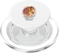 Solo una ragazza che ama i cavalli acquerello cavallo arte PopSockets PopGrip per MagSafe