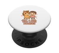 Solo una ragazza che ama i cavalli Simpatica opera d'arte dei cartoni animati PopSockets PopGrip Adesivo