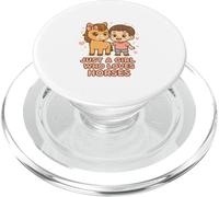 Solo una ragazza che ama i cavalli Simpatica opera d'arte dei cartoni animati PopSockets PopGrip per MagSafe