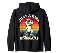Solo una ragazza che ama i dinosauri - Divertente dinosauro retrò T-Rex Felpa con Cappuccio