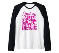 Solo Una Ragazza Che AMA i Dinosauri Rosa Divertente Maglia con Maniche Raglan